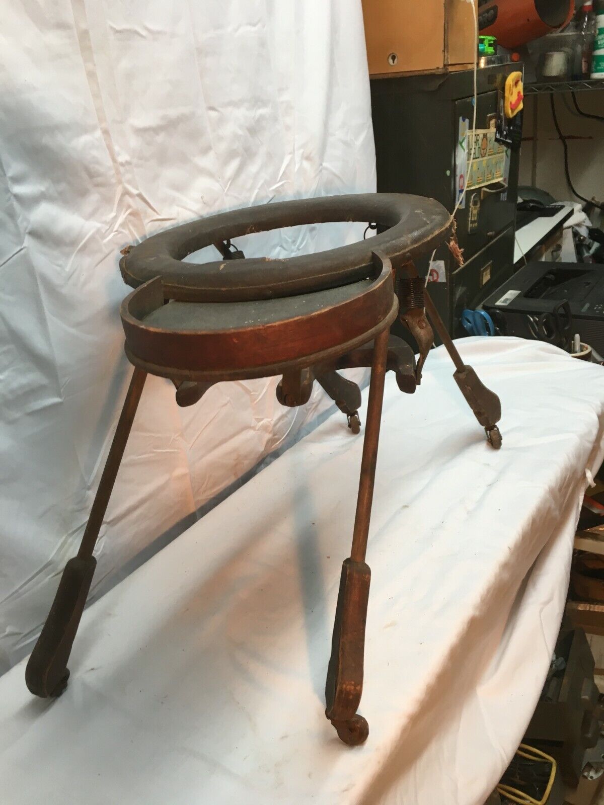Antique 1800s Wooden Child's Jumper Seat with Tray