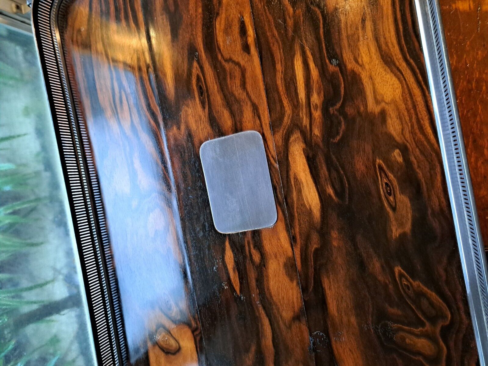 19th Century Mahogany & Silver Large Tea Tray