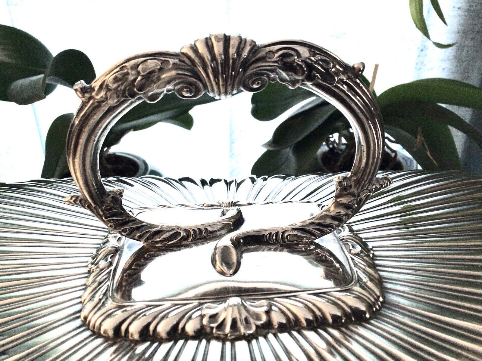 Victorian Silver Plate Turkey Warming Tray & Cover