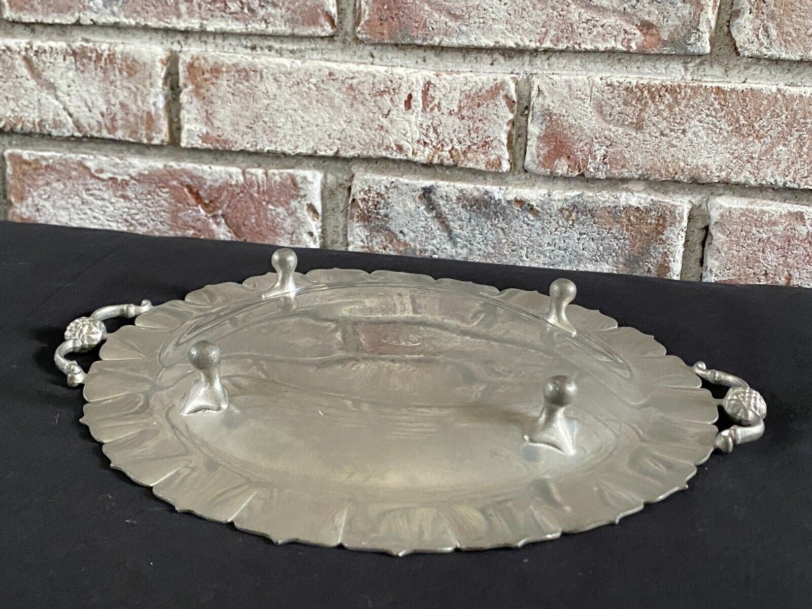 Victorian Insico Pewter Serving Tray for Decor