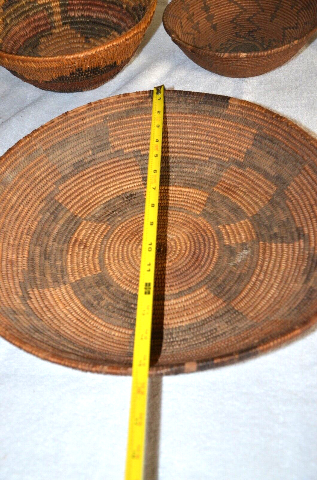 Antique Late 1800s Apache Geometric Basket Tray