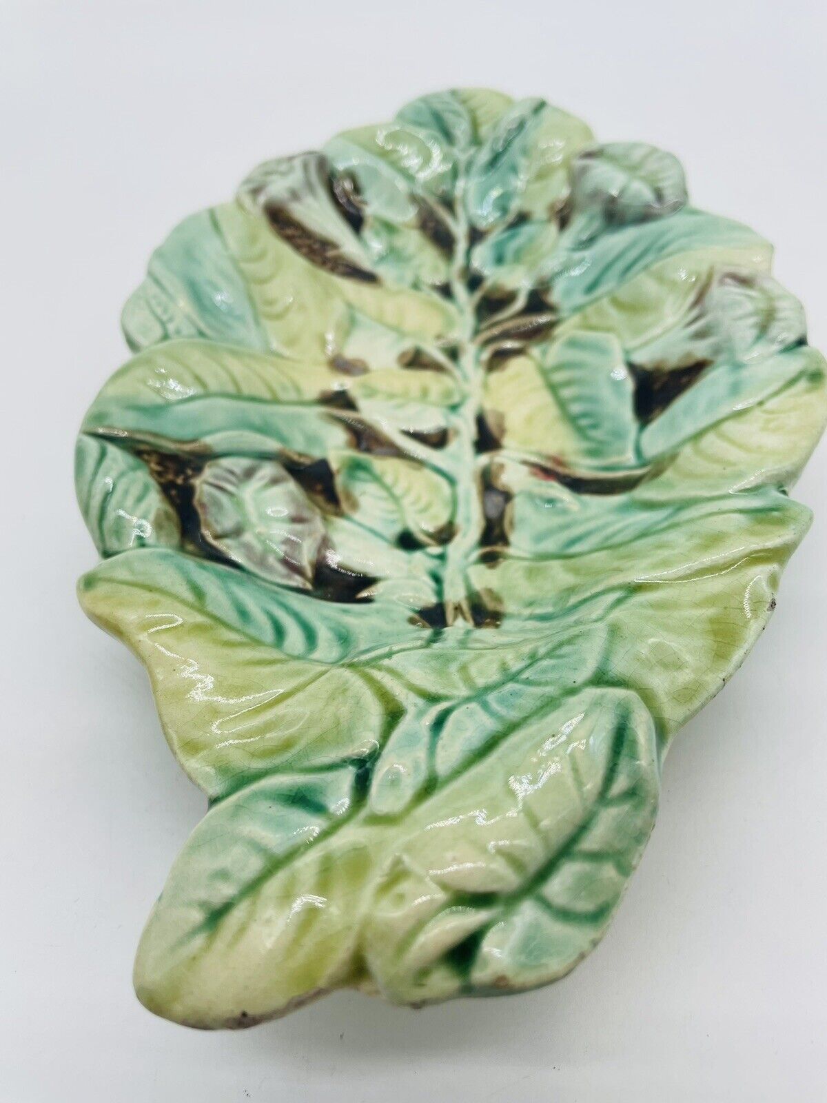 Majolica Morning Glory Flowers Tray, c. 1800s