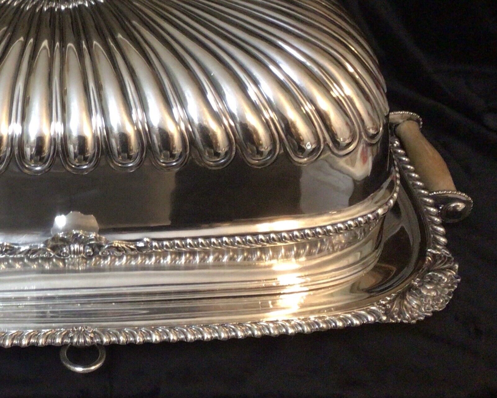 Victorian Silver Plate Turkey Warming Tray & Cover