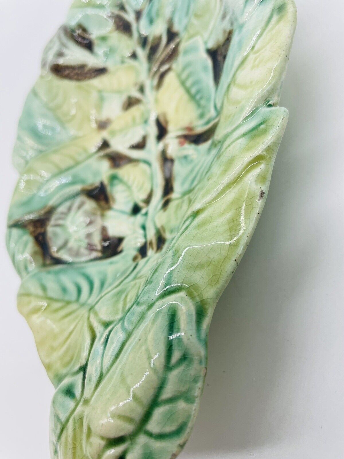 Majolica Morning Glory Flowers Tray, c. 1800s