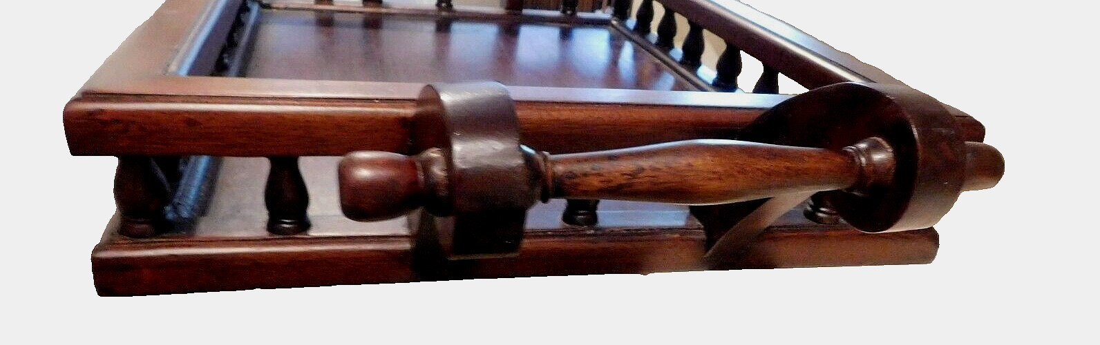 Edwardian Mahogany Tray with Large Handles, 1800s