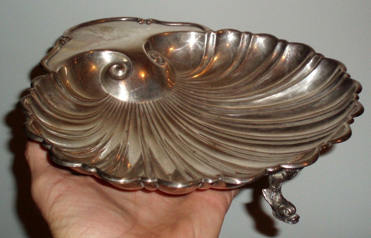 1800s Antique Shell-Shaped Fish Serving Tray