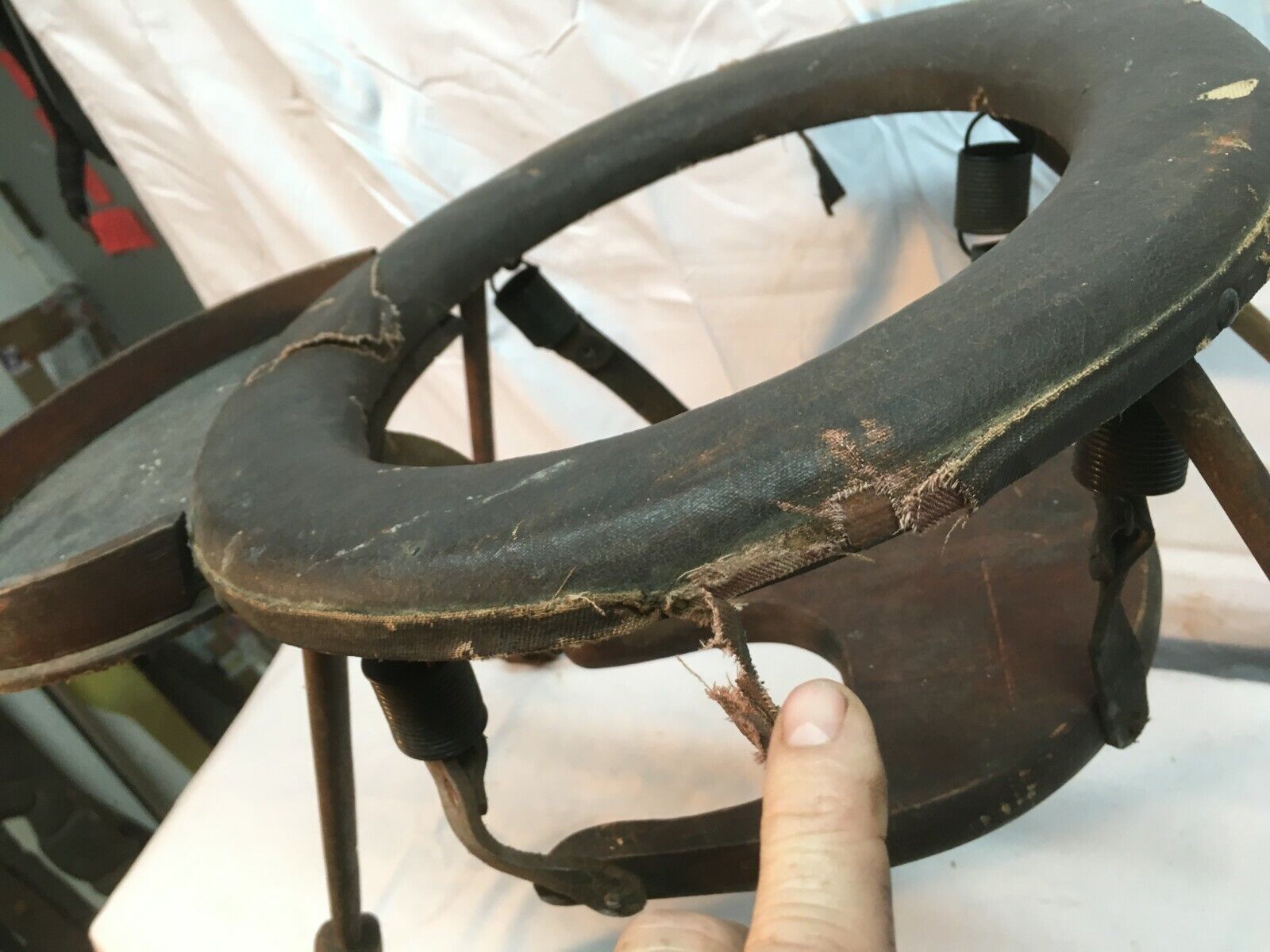Antique 1800s Wooden Child's Jumper Seat with Tray