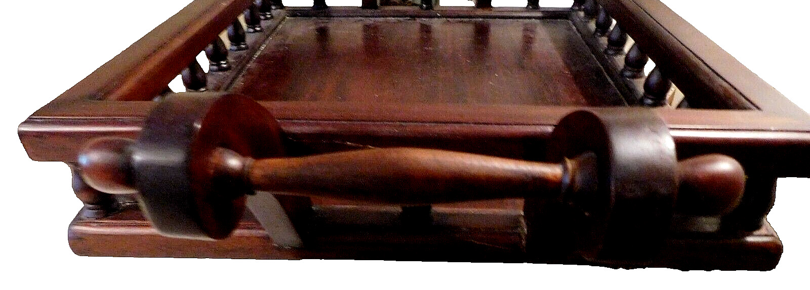 Edwardian Mahogany Tray with Large Handles, 1800s