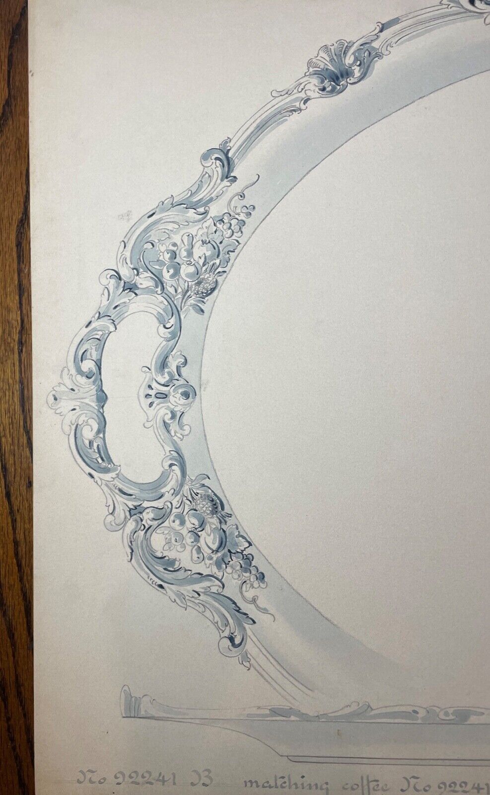 1800s Reed & Barton Silver Serving Tray Blueprint
