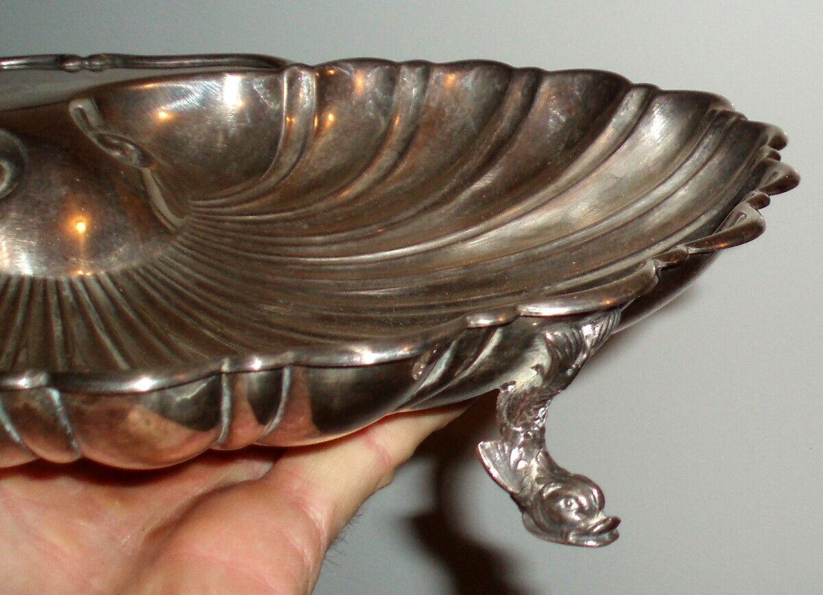 1800s Antique Shell-Shaped Fish Serving Tray