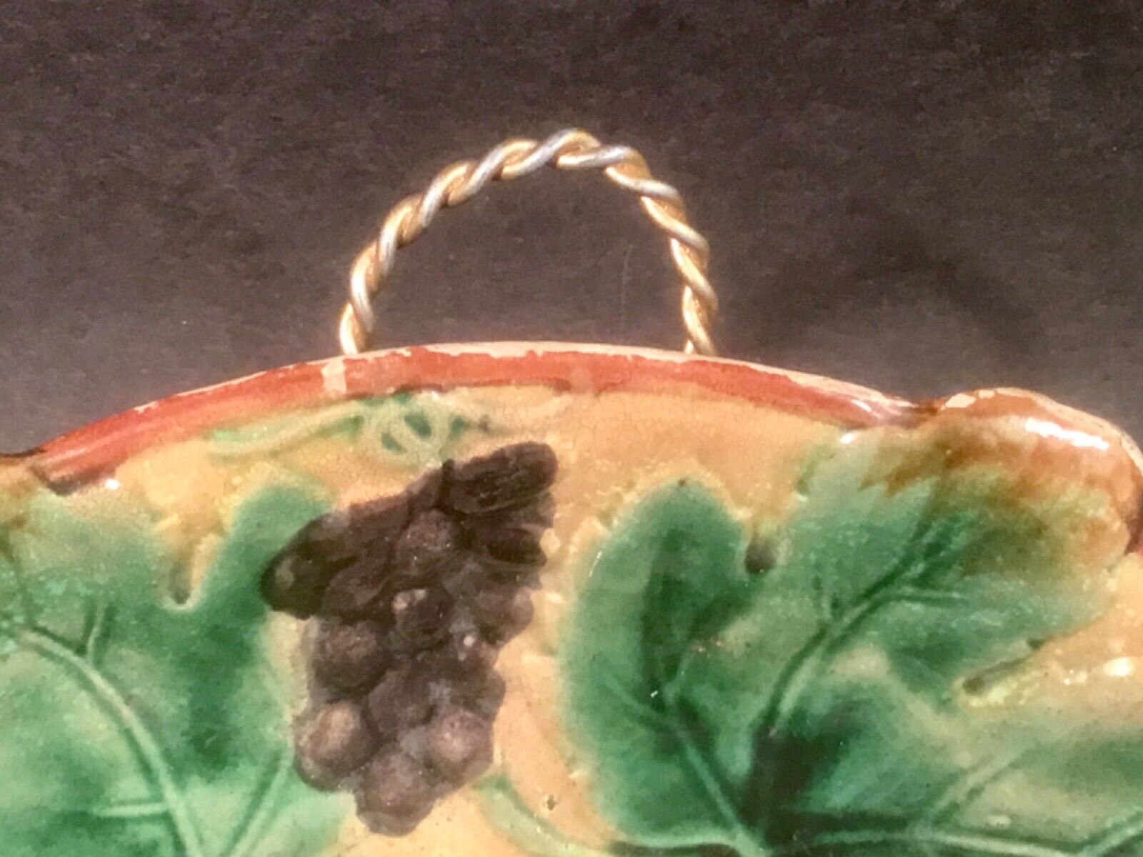 Grapes and Leaves Majolica Tray, 1800s
