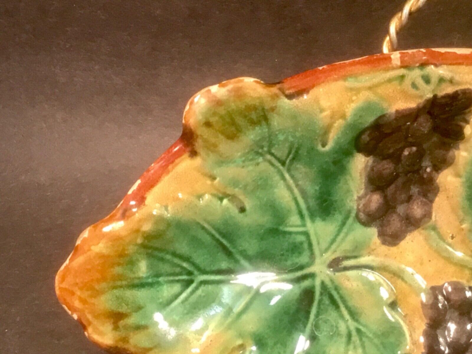 Grapes and Leaves Majolica Tray, 1800s