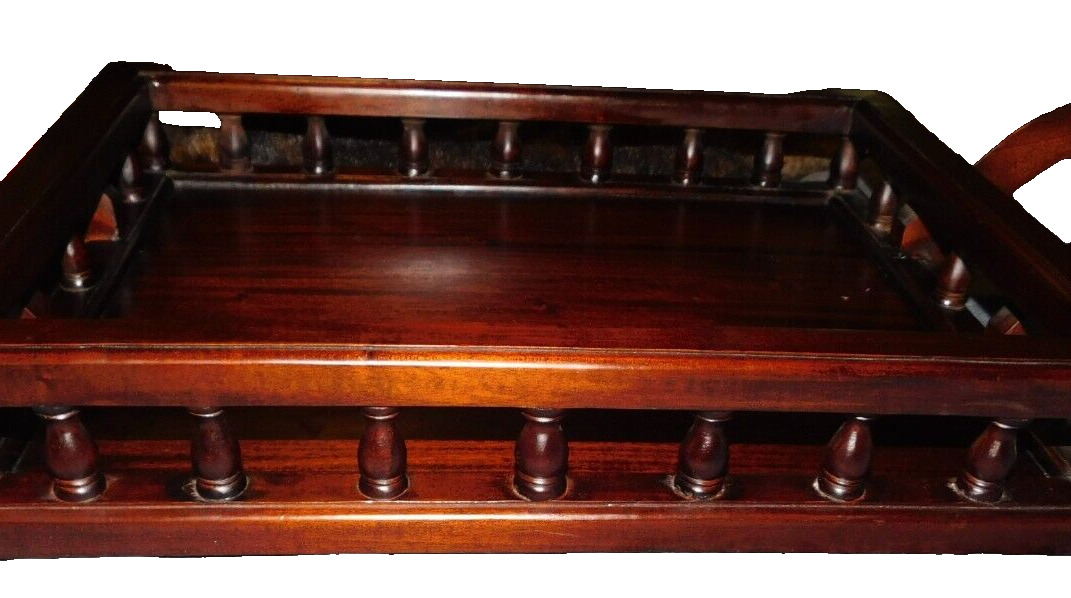 Edwardian Mahogany Tray with Large Handles, 1800s