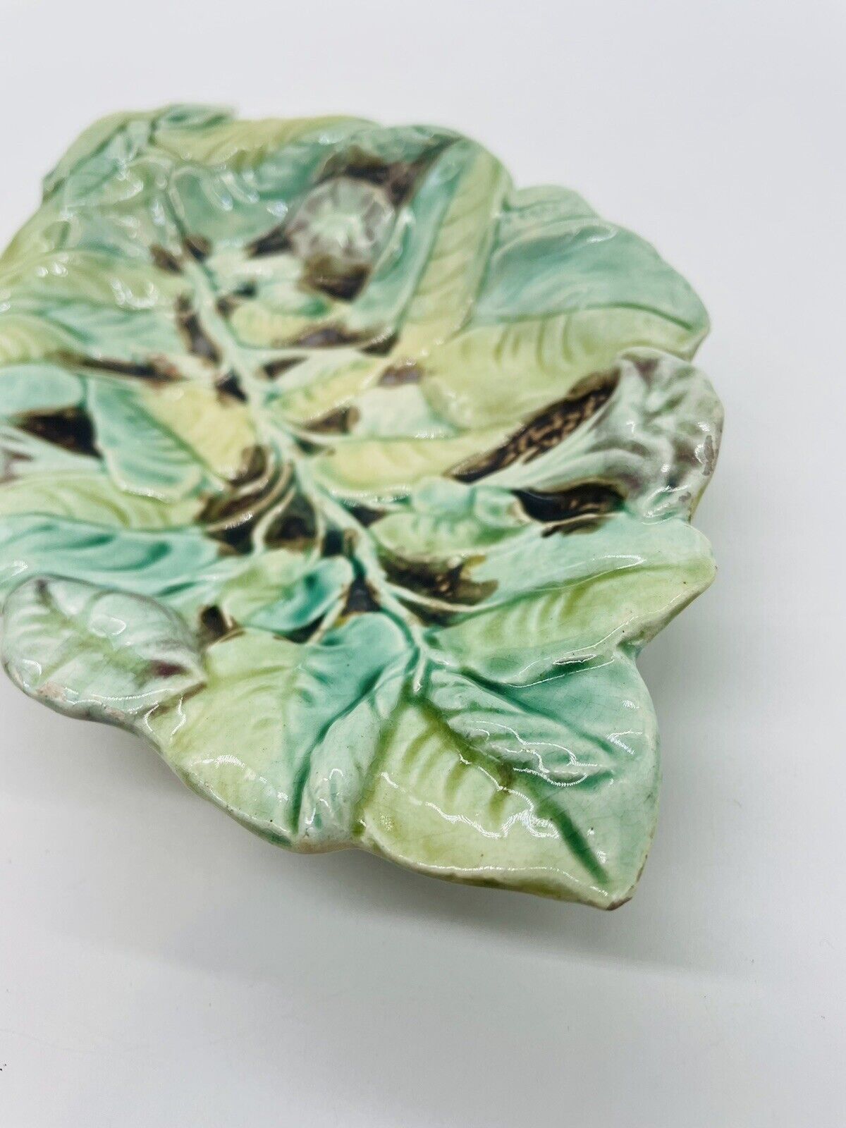 Majolica Morning Glory Flowers Tray, c. 1800s