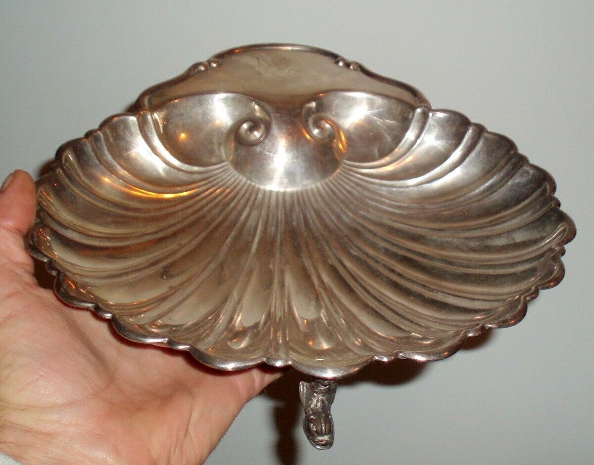 1800s Antique Shell-Shaped Fish Serving Tray