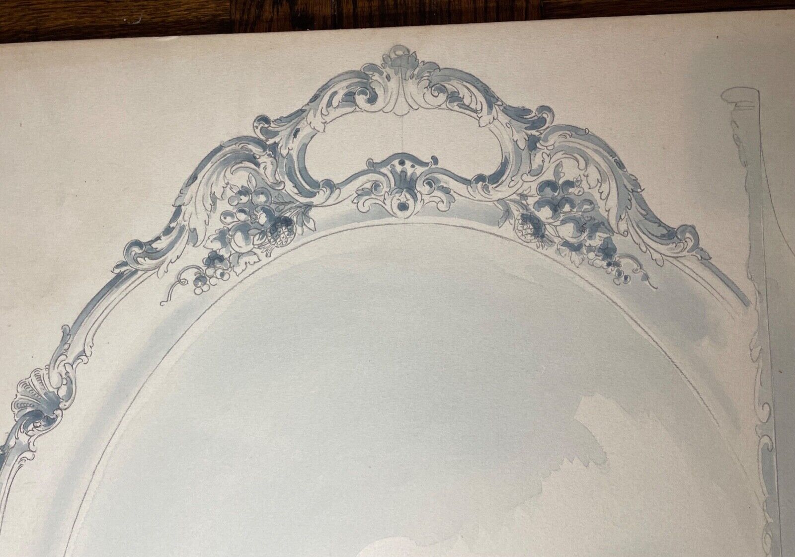 1800s Reed & Barton Silver Serving Tray Blueprint