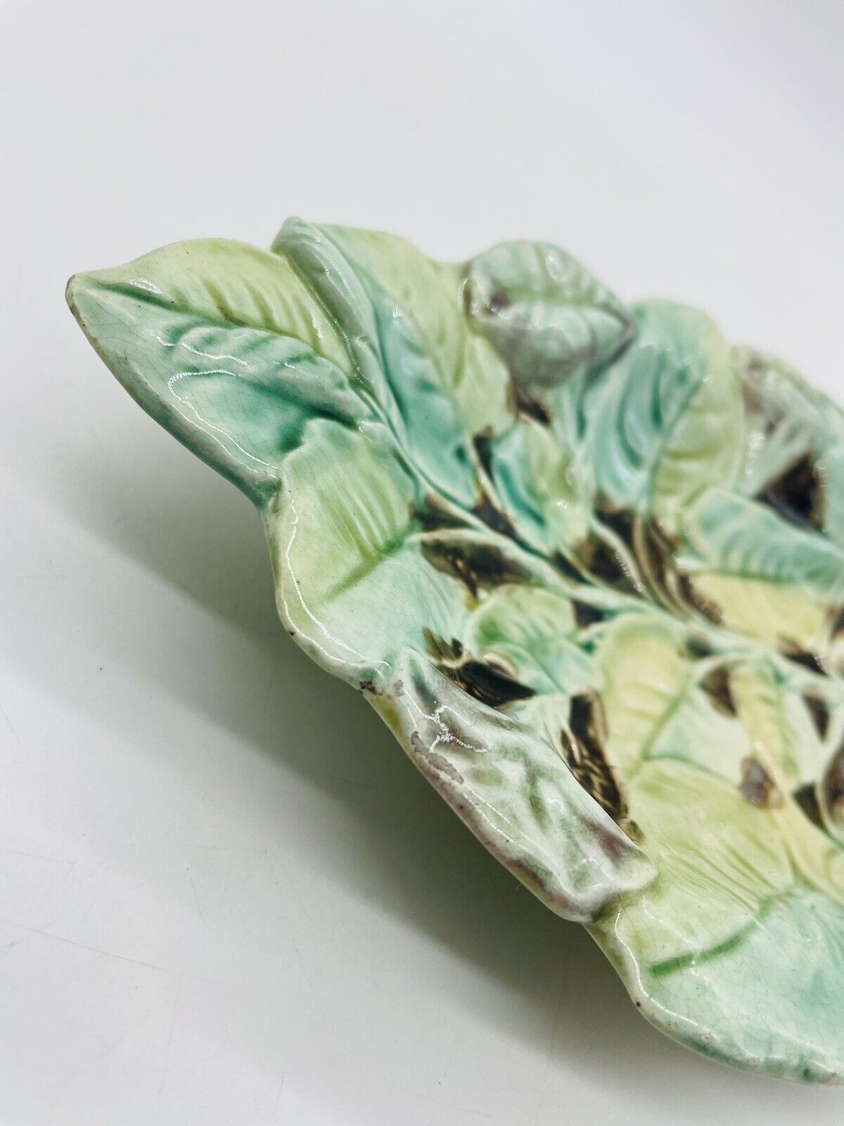 Majolica Morning Glory Flowers Tray, c. 1800s