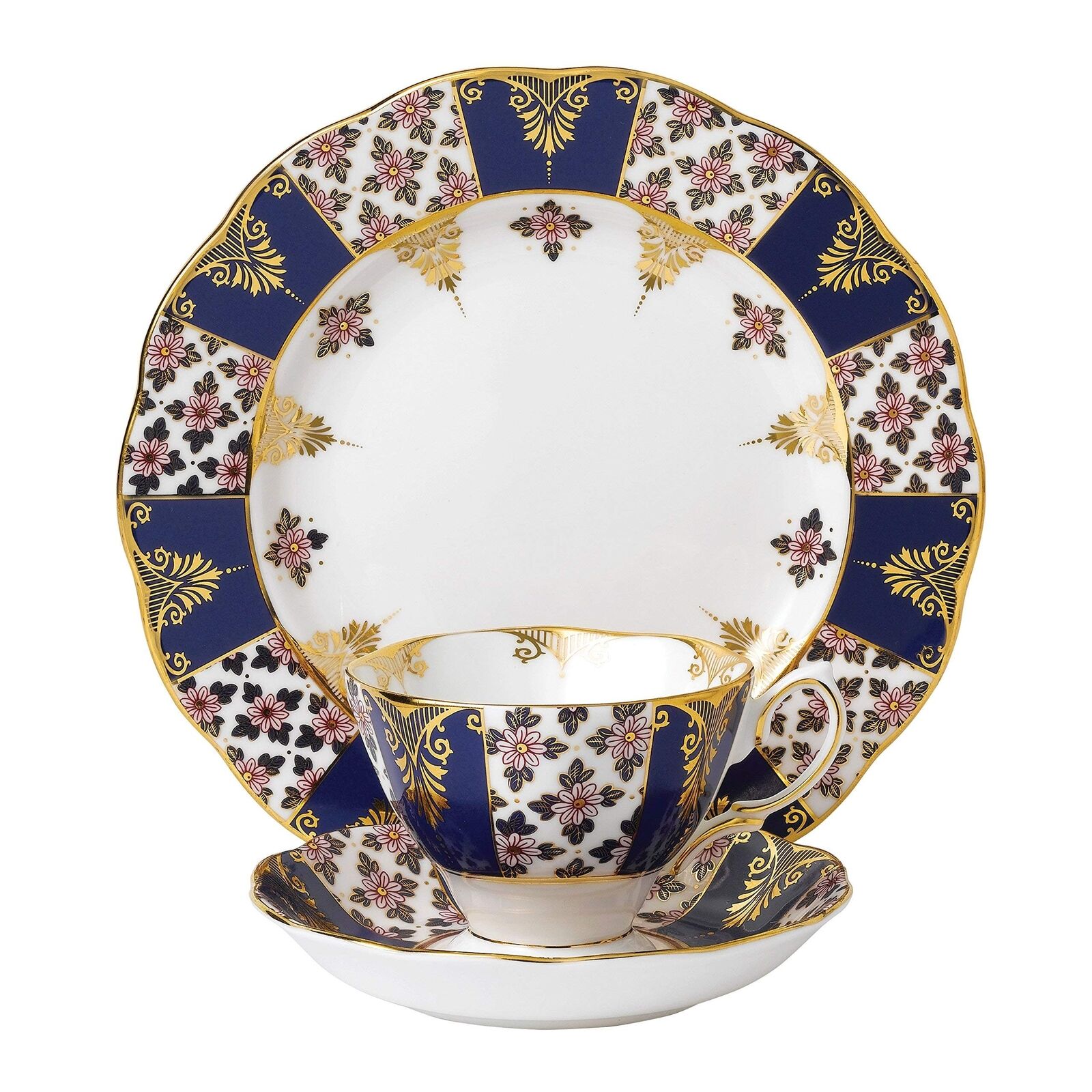 Royal Albert Regency Blue 3-Piece Teacup Set