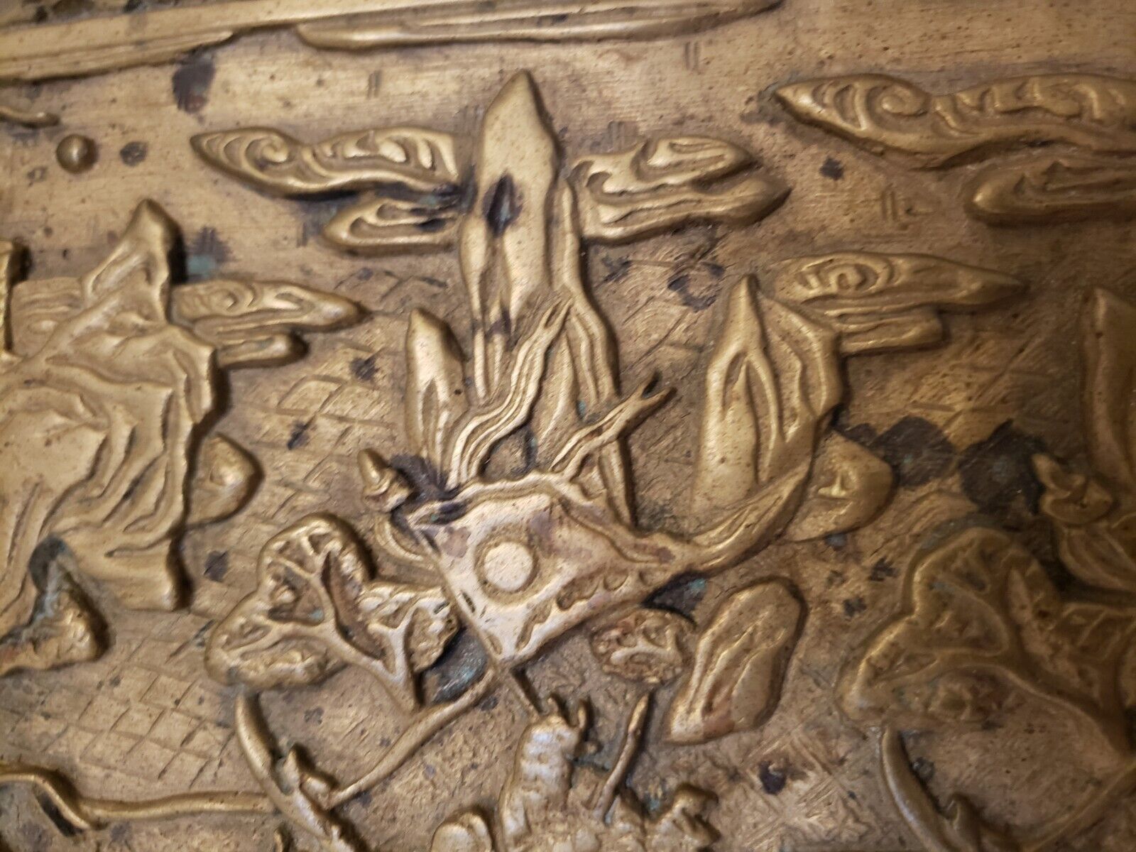 Ming Dynasty Brass Relief Story Tray