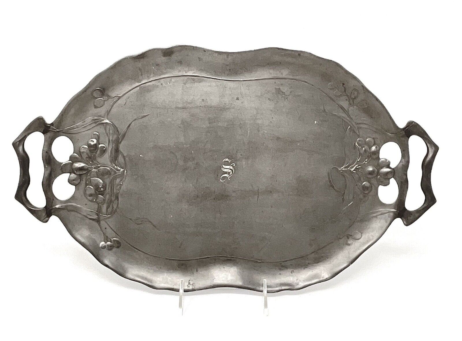 Antique Orivit Pewter Tray for Mettlach Set