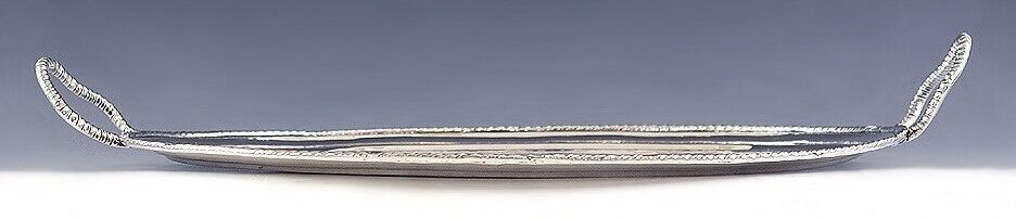 Antique Italian 800 Silver Oval Serving Tray