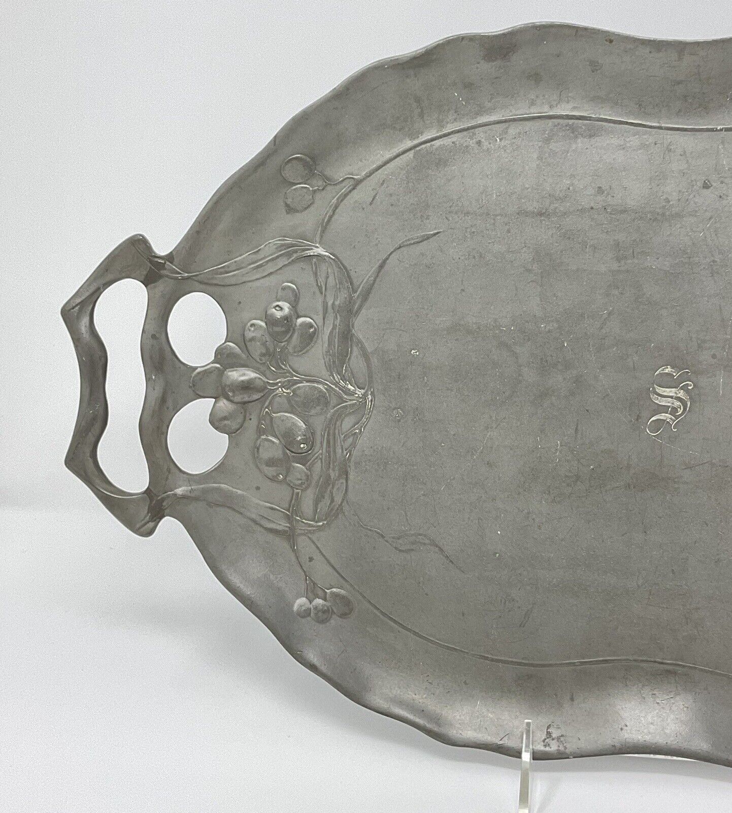 Antique Orivit Pewter Tray for Mettlach Set
