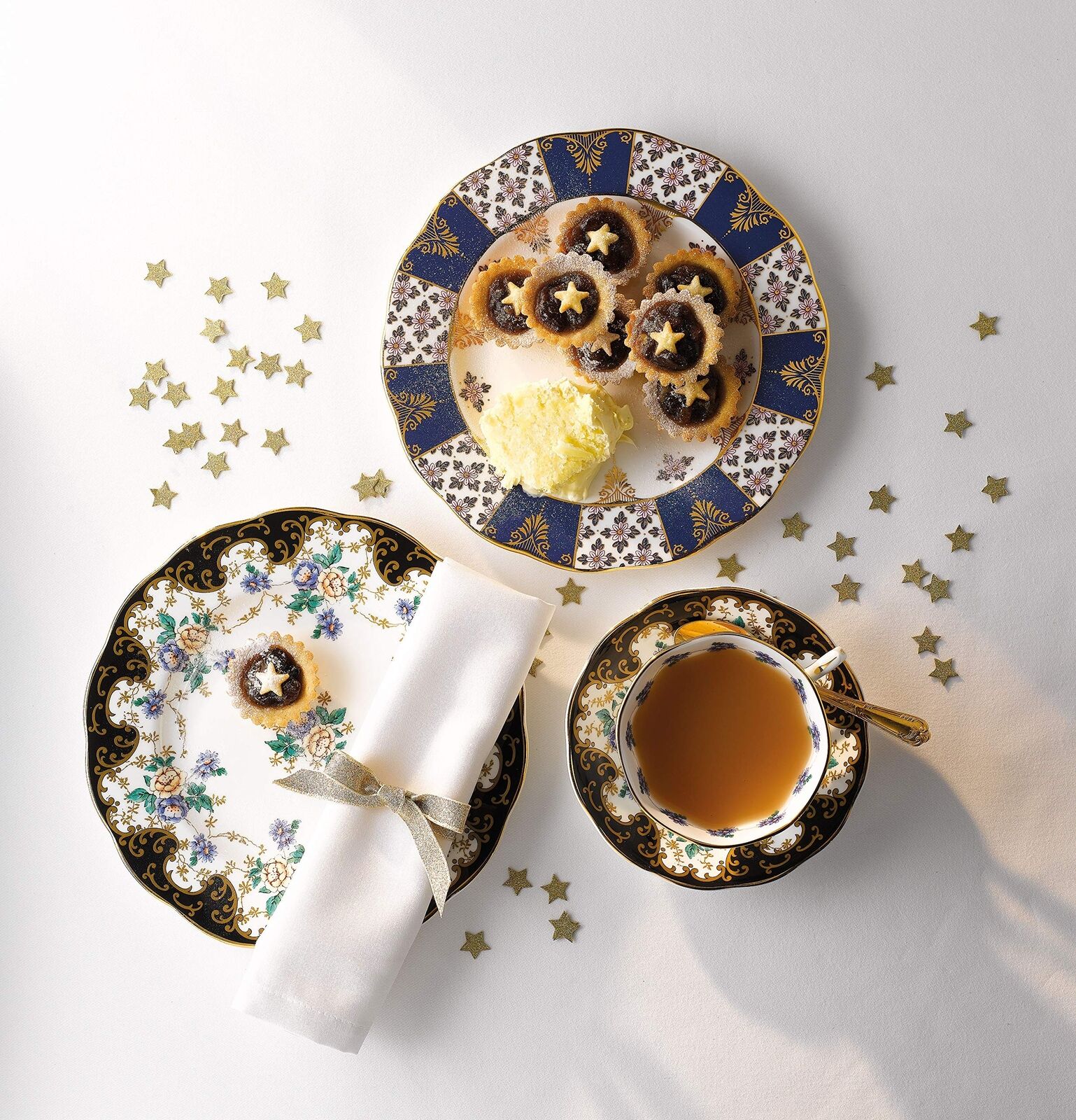 Royal Albert Regency Blue 3-Piece Teacup Set