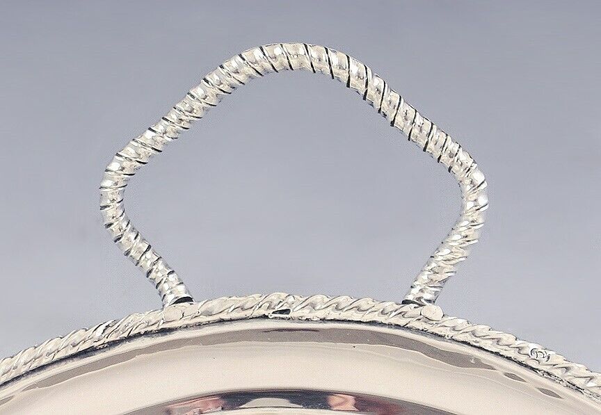 Antique Italian 800 Silver Oval Serving Tray