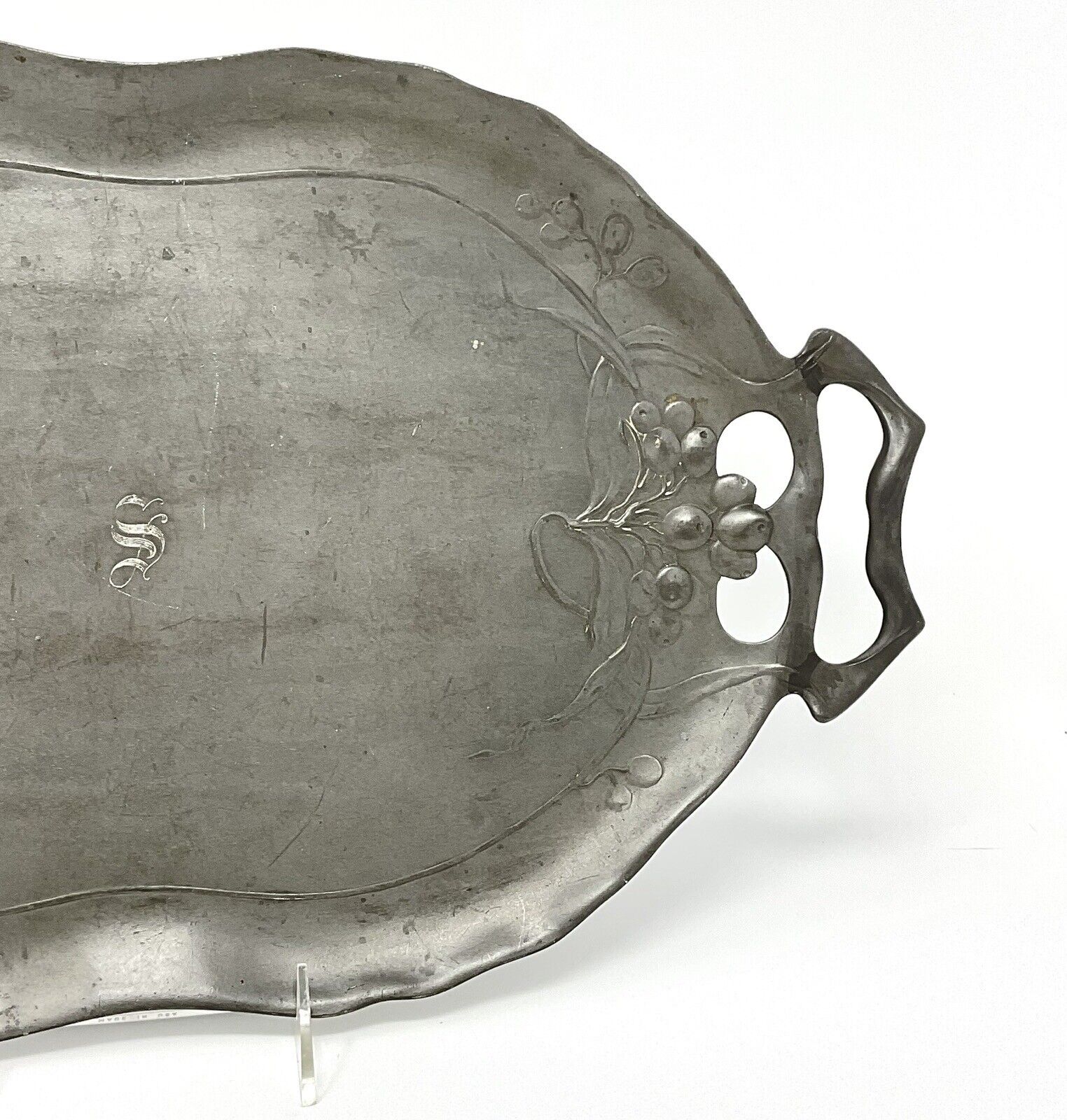 Antique Orivit Pewter Tray for Mettlach Set