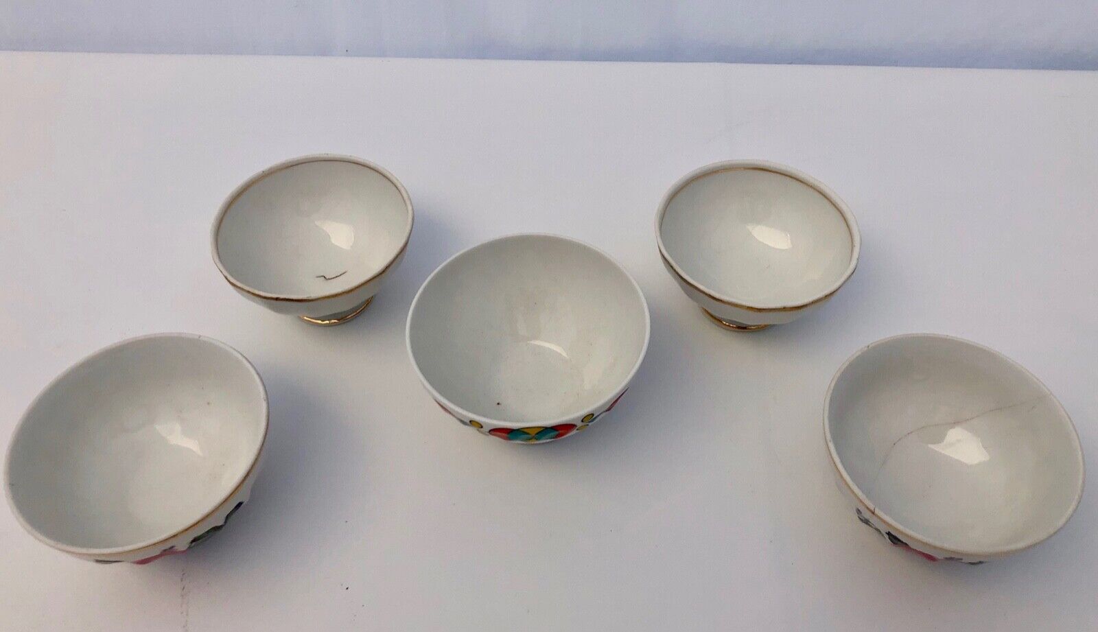 Set of Five Vintage French Tea Bowls