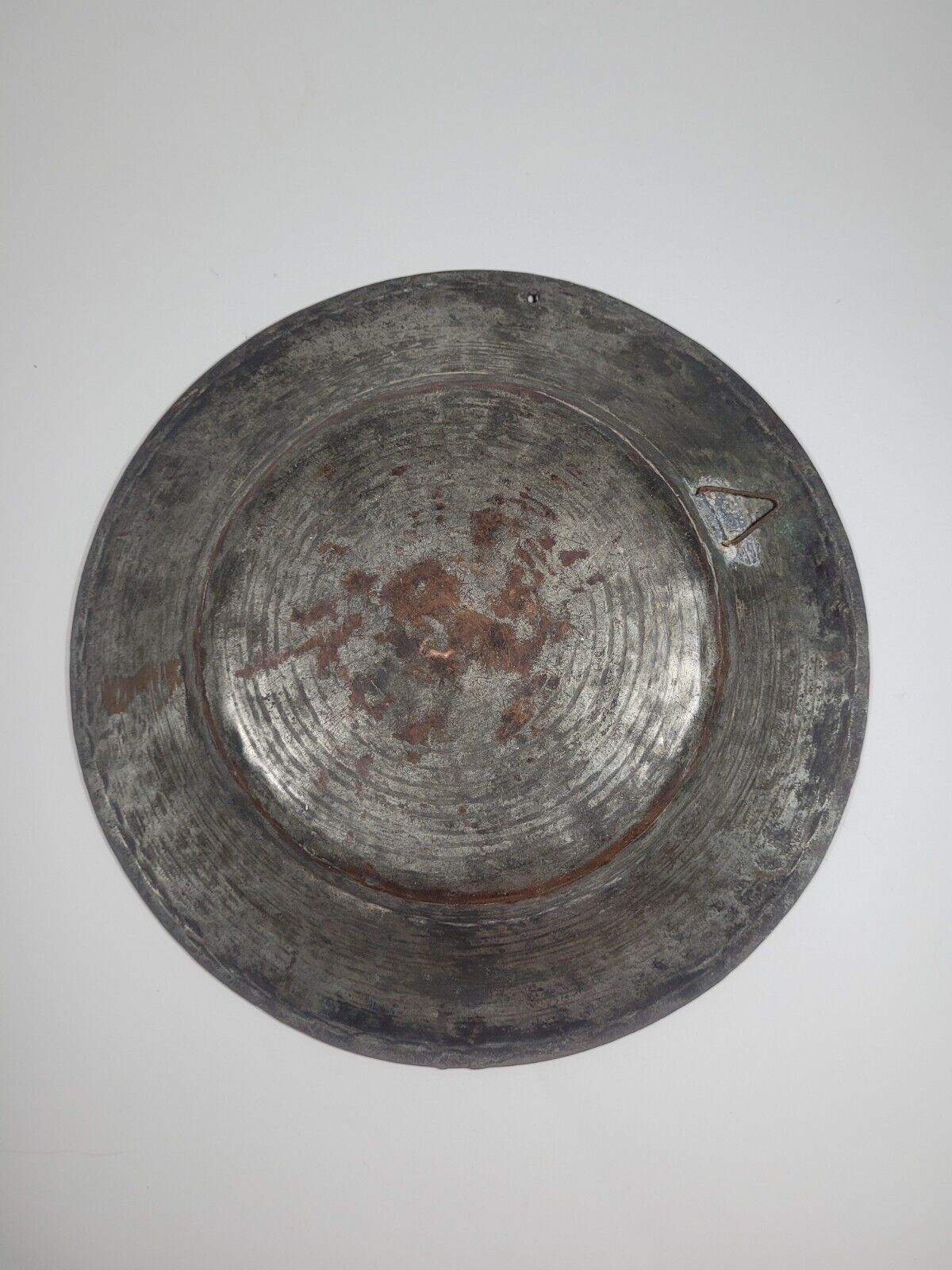 Antique Copper Plate Tray - Medieval Soldier Design