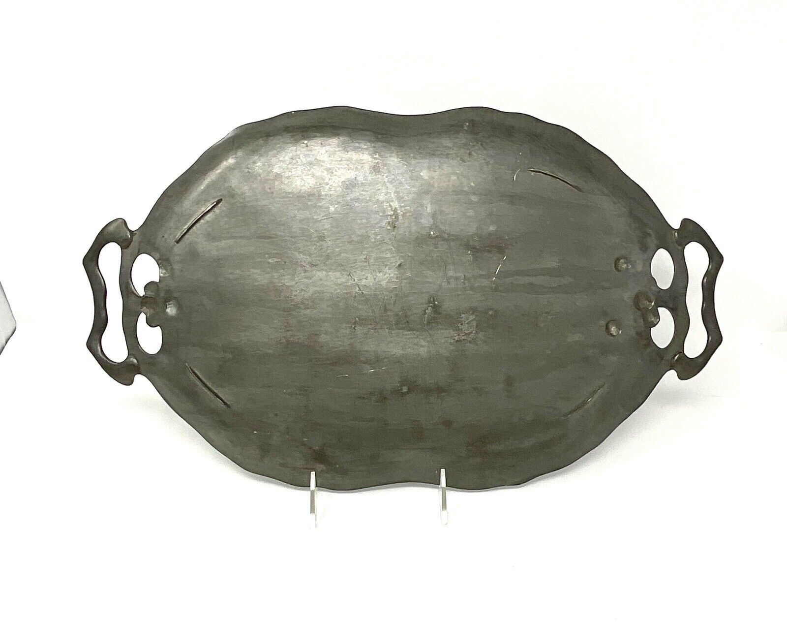 Antique Orivit Pewter Tray for Mettlach Set