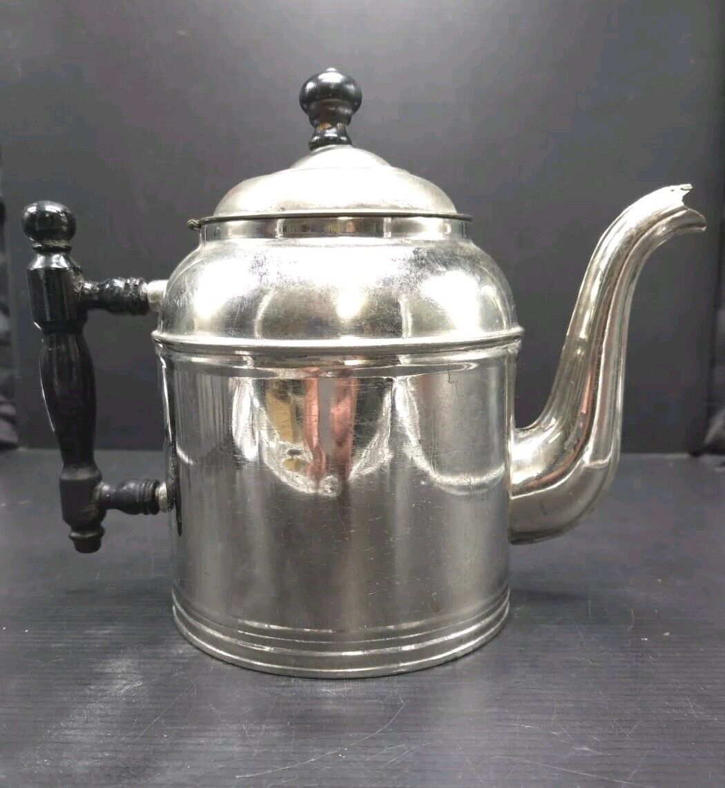 Antique Early American Coffee/Tea Pot with Wood Handle