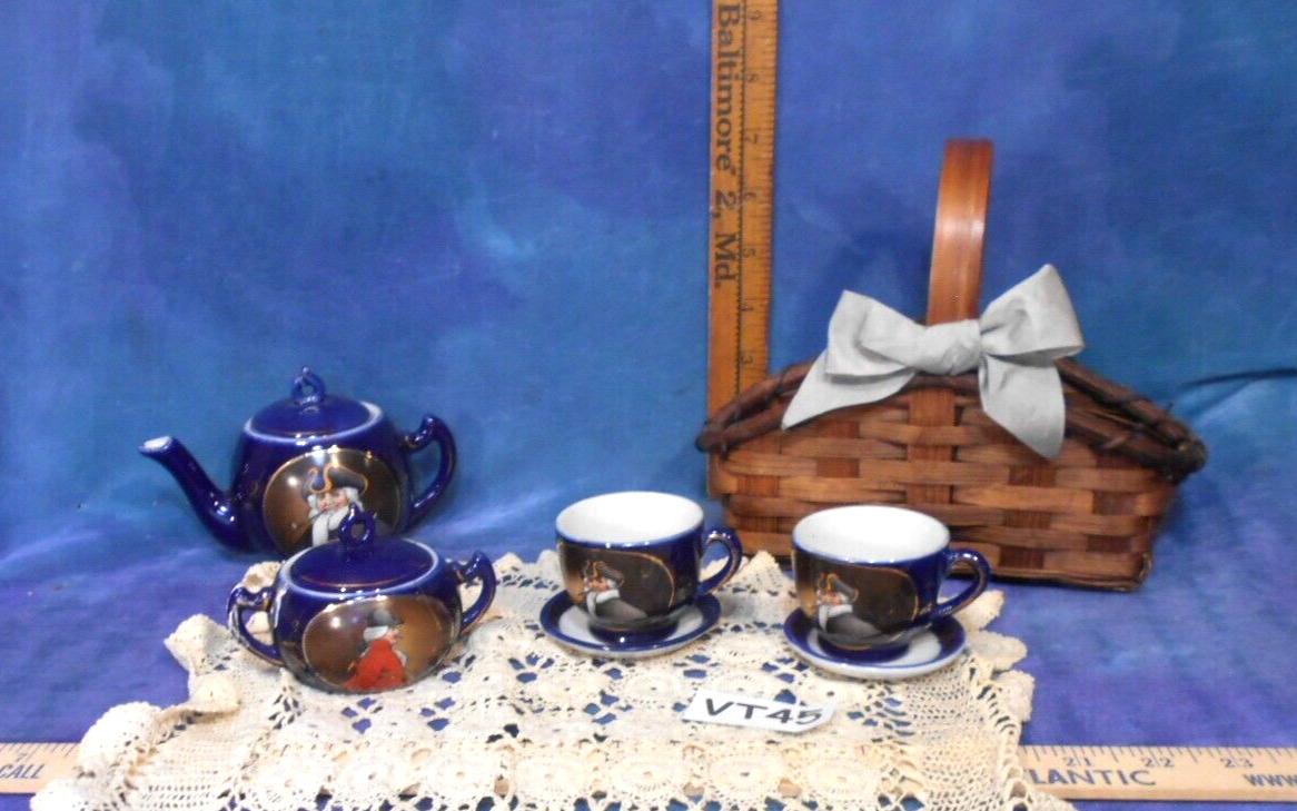 Antique Handpainted 1900s German Teapot Picnic Set