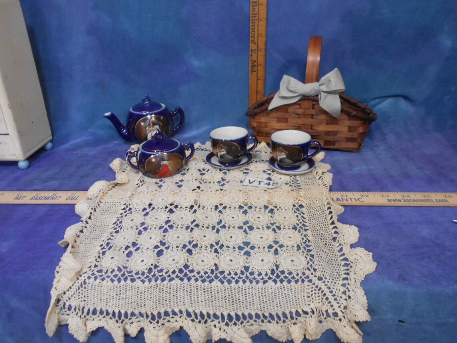 Antique Handpainted 1900s German Teapot Picnic Set