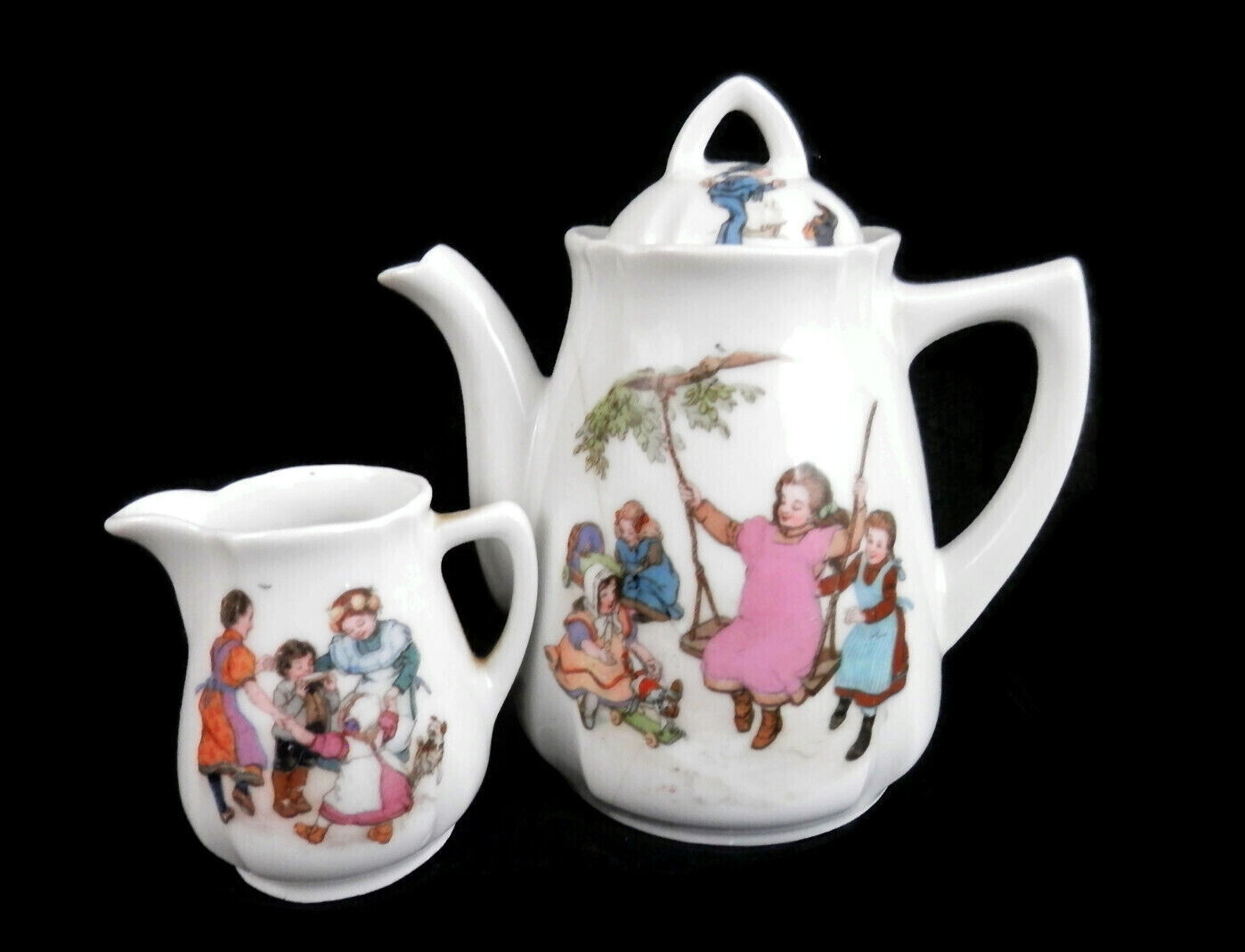 Victorian Child's Toy Tea Set - Kate Greenaway Style