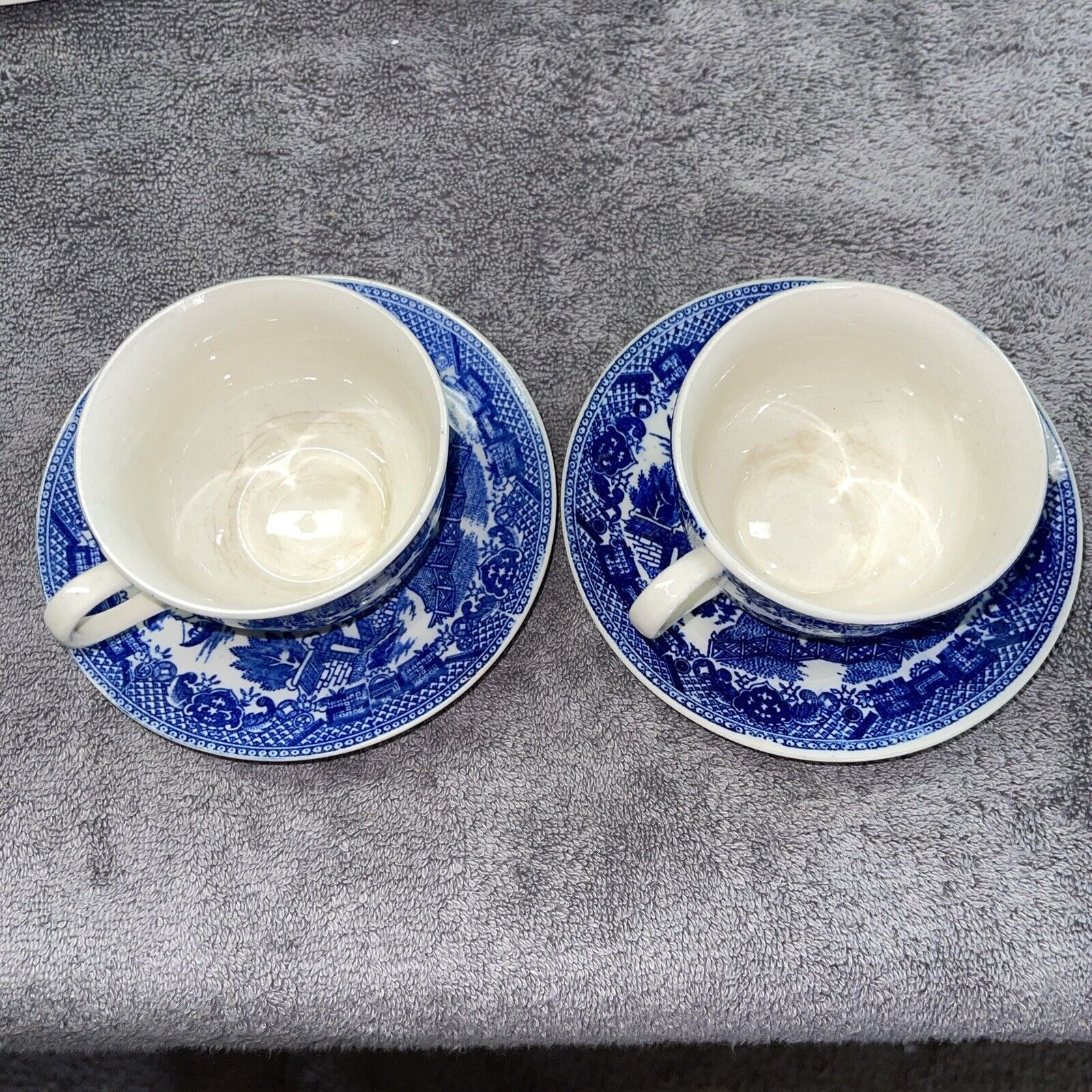 Blue Willow Antique Tea Cup and Saucer Set