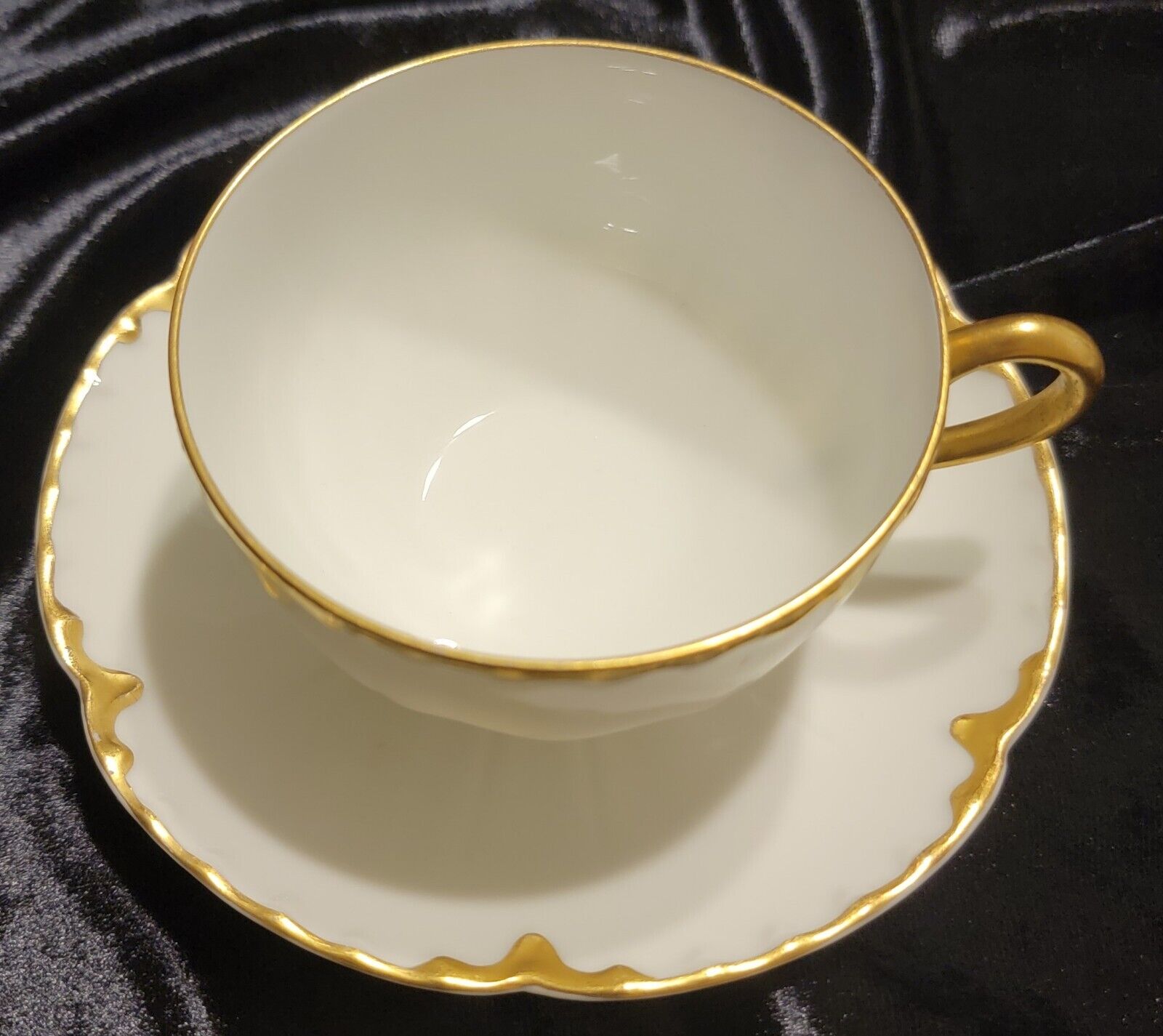 Haviland Limoges Gold Rim Tea Cup & Saucer