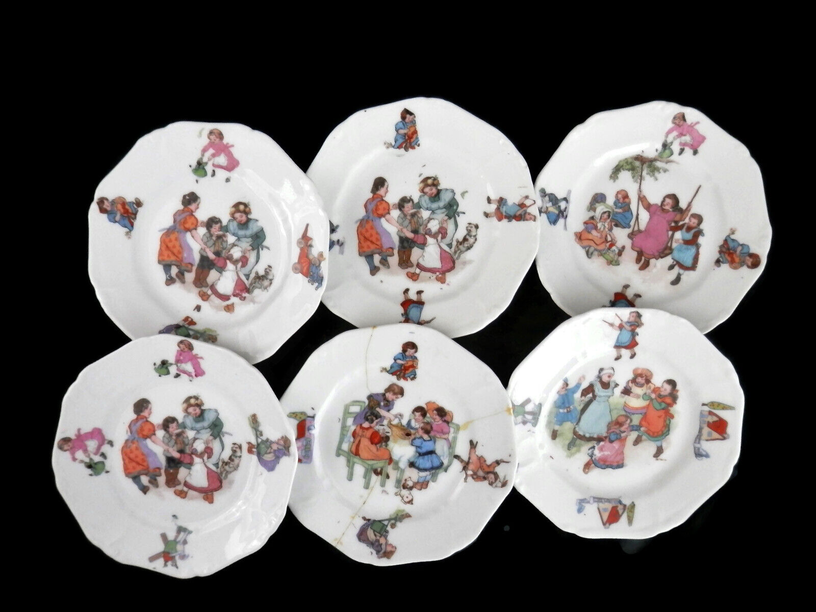 Victorian Child's Toy Tea Set - Kate Greenaway Style