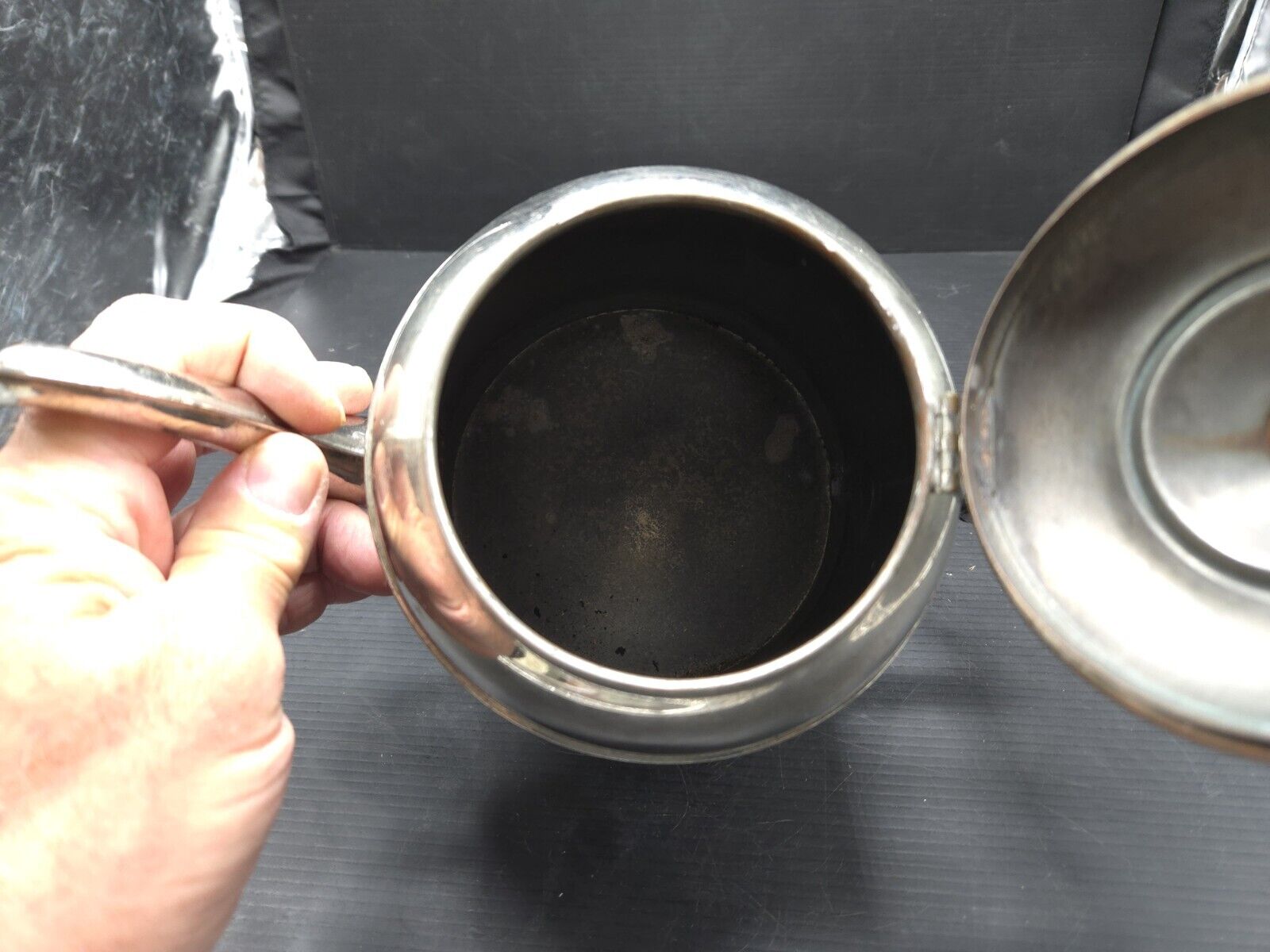 Antique Early American Coffee/Tea Pot with Wood Handle