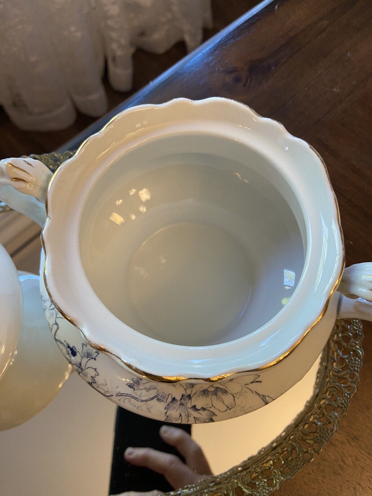 Sevres China 1900s Gilded Cream and Sugar Set