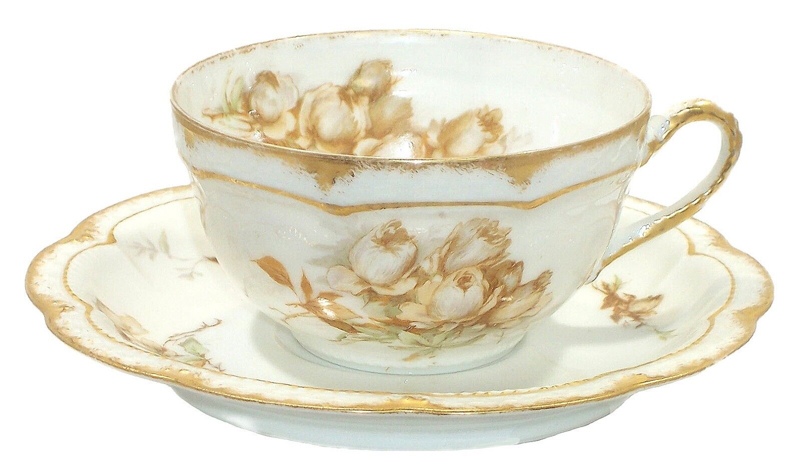 Antique Haviland Limoges Cups & Saucers Set