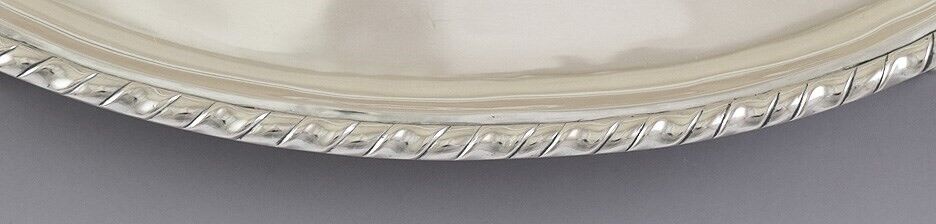 Elegant 1700s European Silver Claw Foot Serving Tray