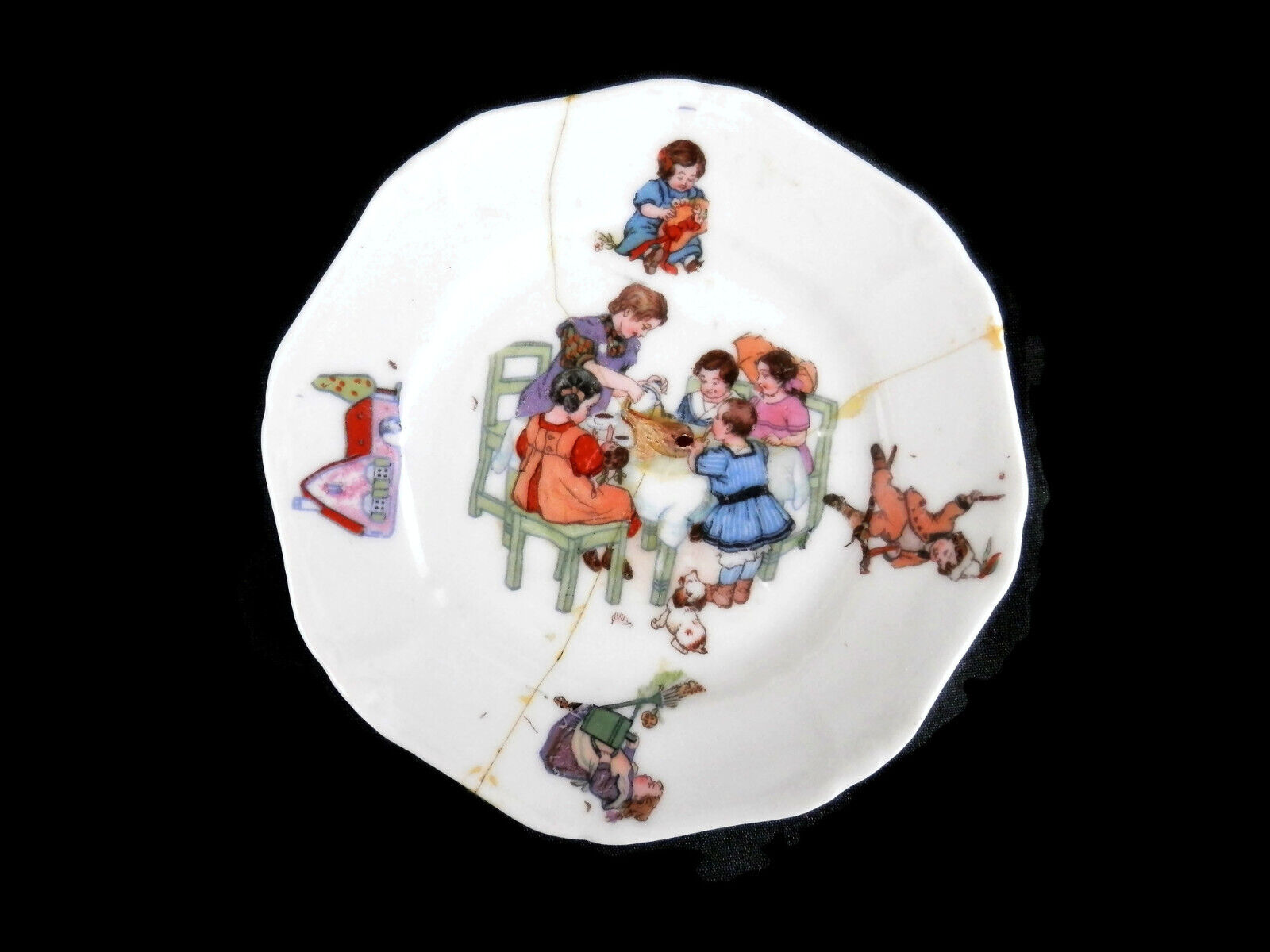 Victorian Child's Toy Tea Set - Kate Greenaway Style