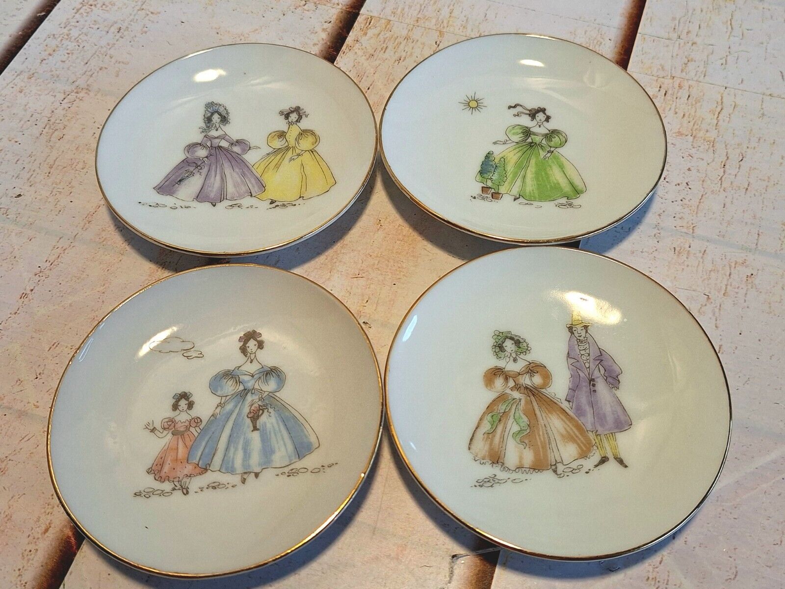 Victorian Lefton Porcelain Hand-Painted Trinket Dishes