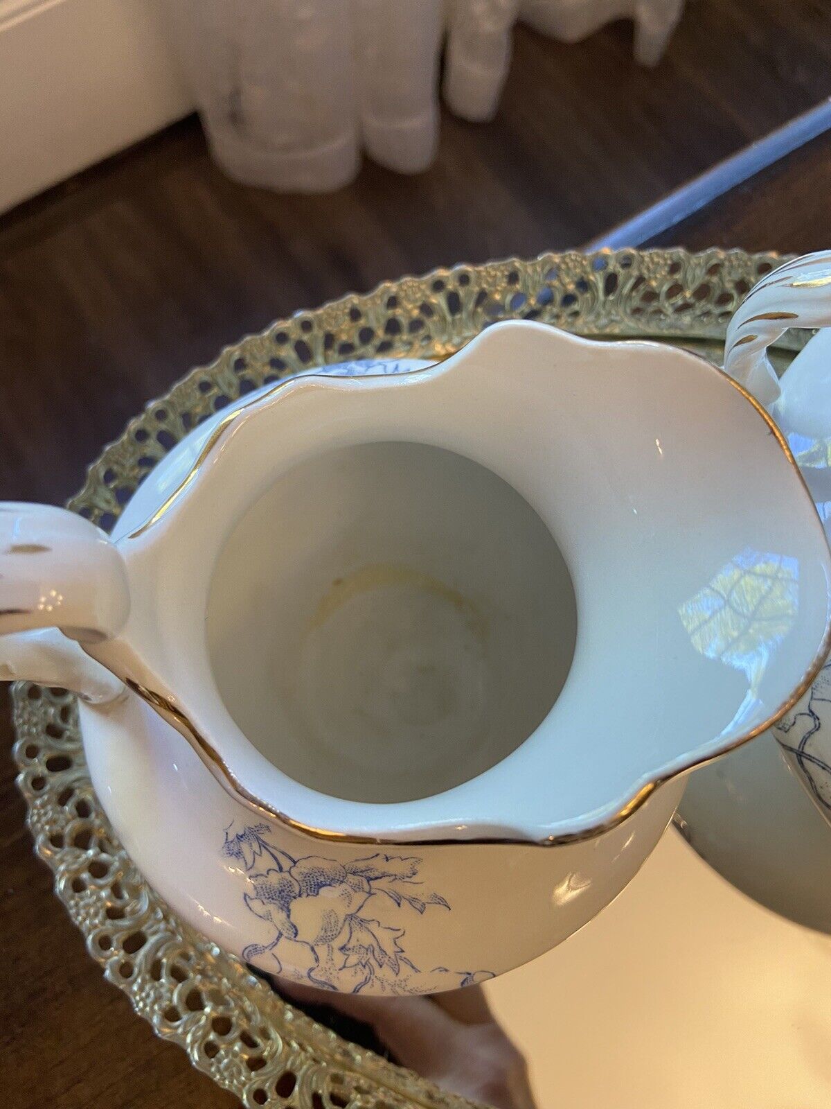 Sevres China 1900s Gilded Cream and Sugar Set