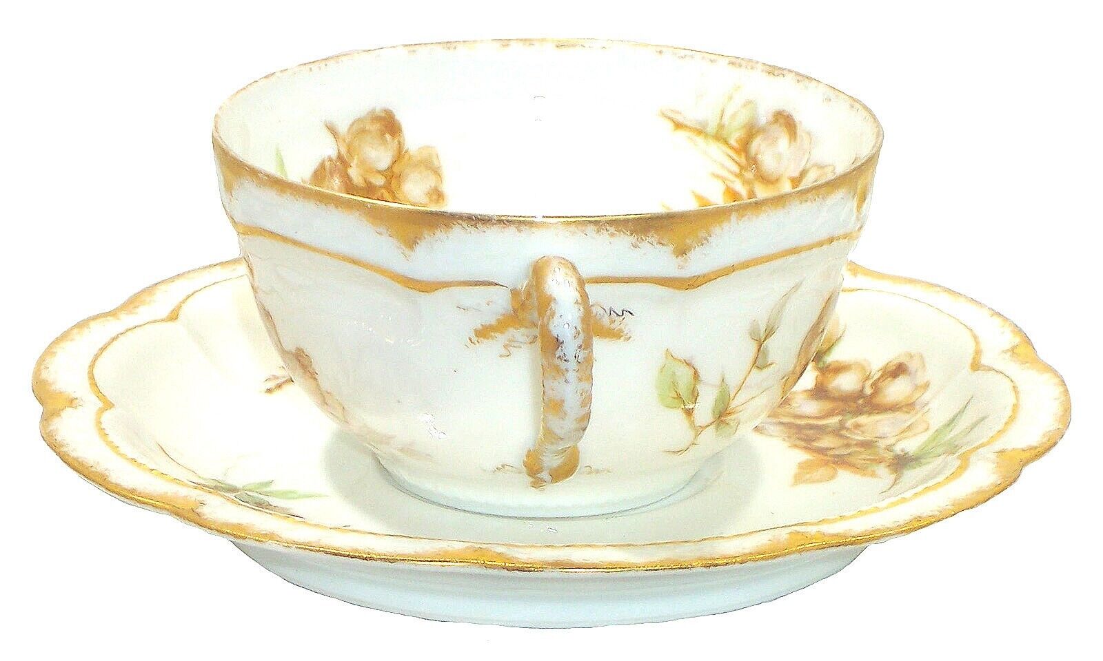 Antique Haviland Limoges Cups & Saucers Set