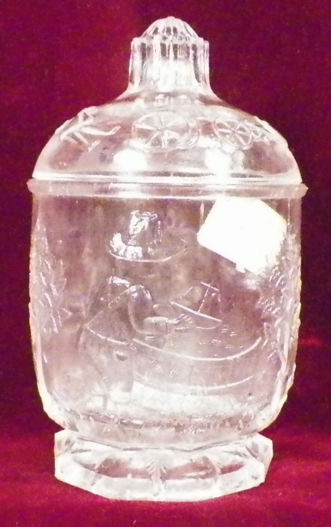 Antique Nursery Rhymes Glass Sugar Bowl