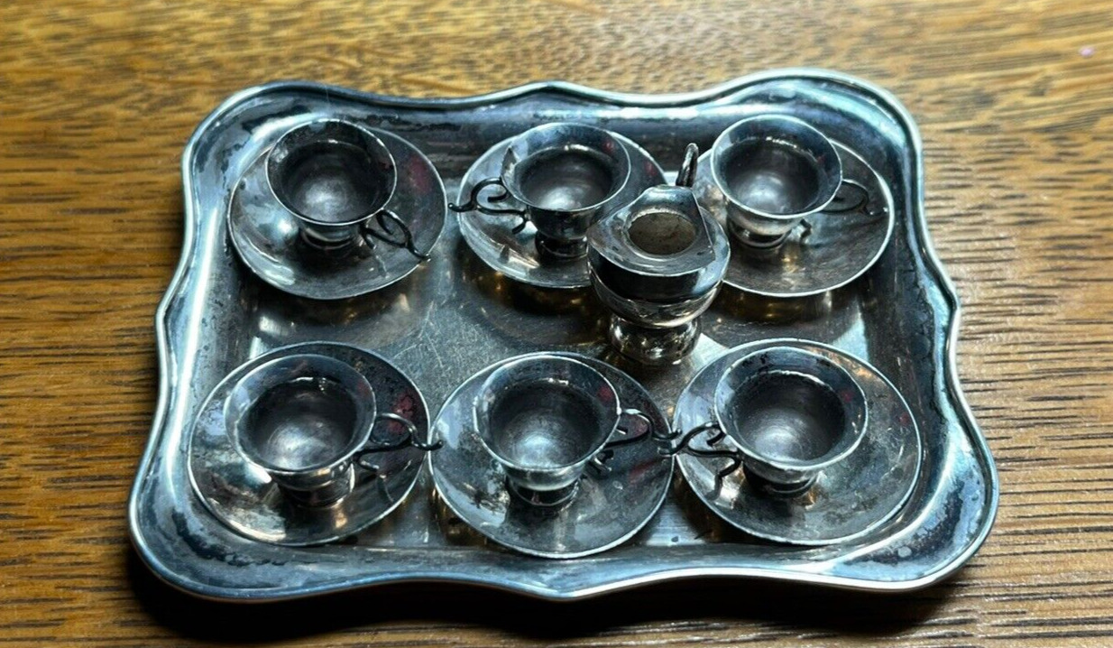 Sterling Silver Miniature Tea Set for Dolls