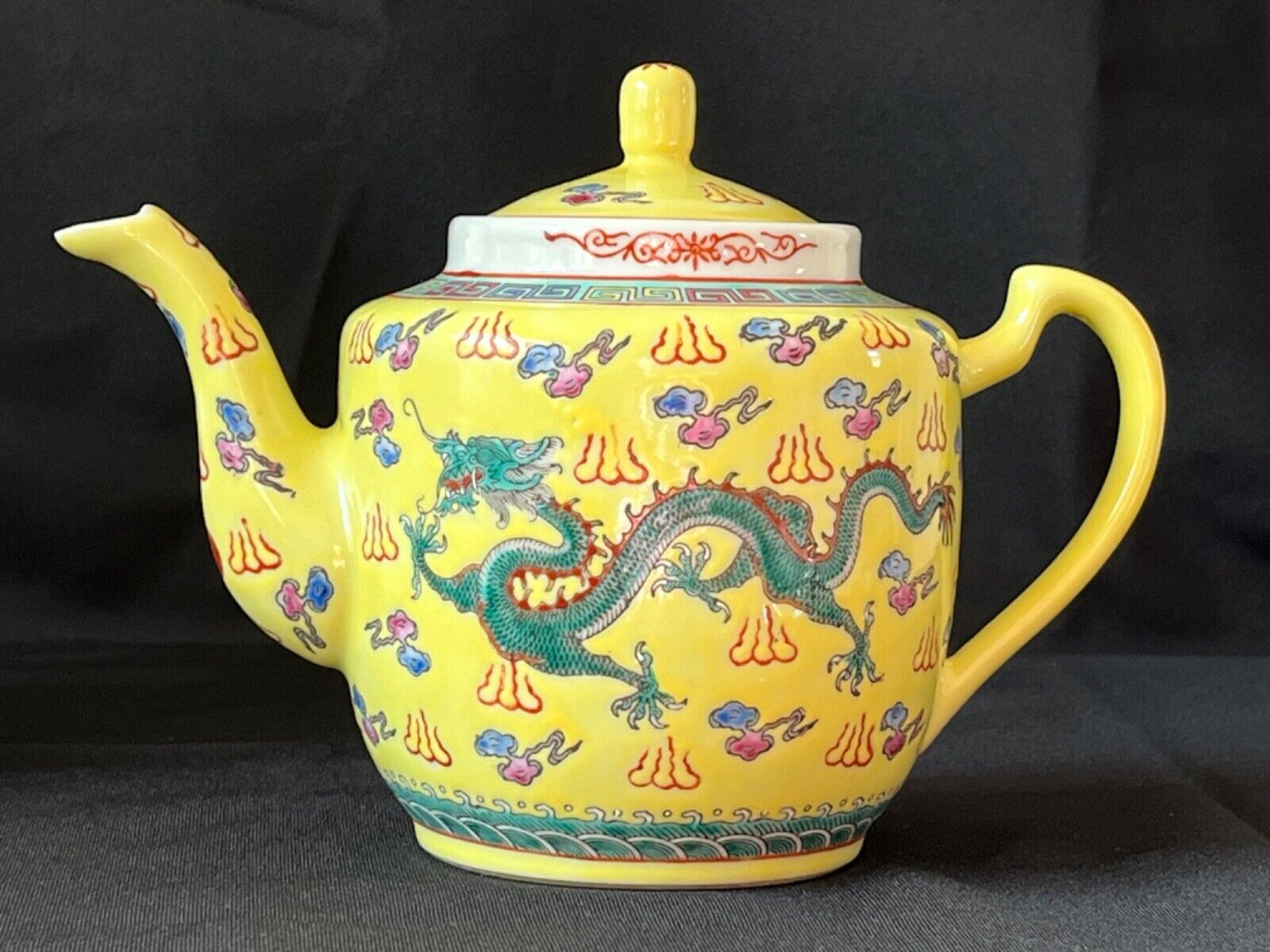 Vintage Chinese Porcelain Yellow Tea Set
